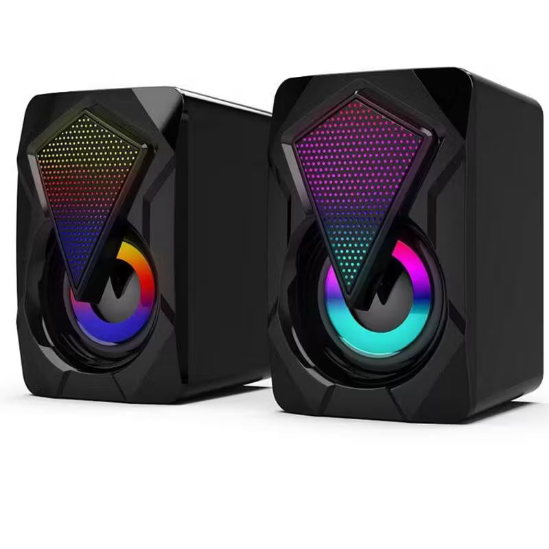 USB Powered Speaker Soundbar with Dynamic Lighting and Stereo Surround Sound