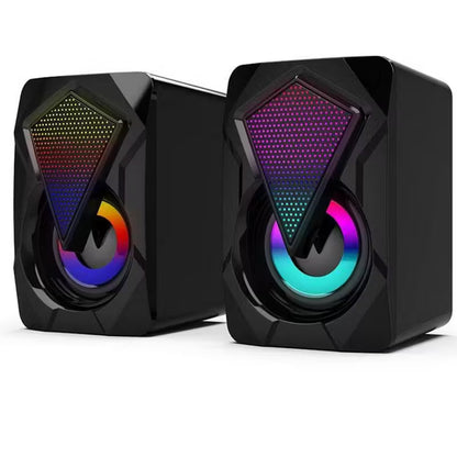 USB Powered Speaker Soundbar with Dynamic Lighting and Stereo Surround Sound