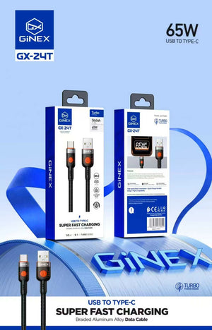 GINEX 65W USB-A to Type-C 1M Super Fast Charging Cable (GX-24T)