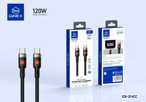 GINEX 120W Type-C to Type-C 1M Super Fast Charging Cable (GX-24CC)