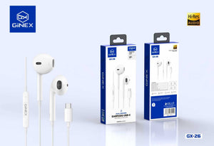 GINEX High Fidelity Audio USB-C Dual Drivers Earphones (GX-26)