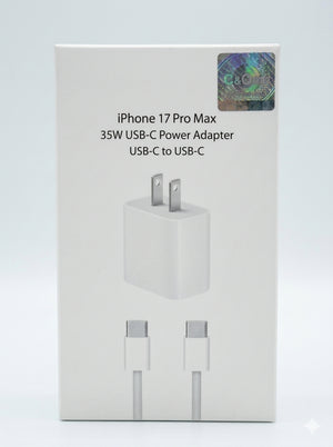 35W USB-C Ultra Fast Power Adapter with Type-C to Type-C Charging Cable Set (White box)