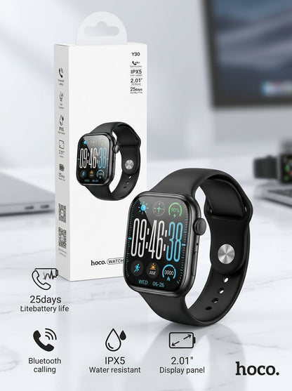 HOCO Y30 Smart Sports Watch (Call Version) – 2.01" HD Display & Bluetooth Calling