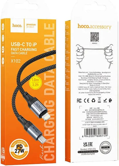 Hoco X102 27W PD USB-C to Lightning Cable