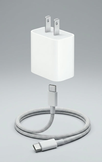 35W USB-C Ultra Fast Power Adapter with Type-C to Type-C Charging Cable Set (White box)