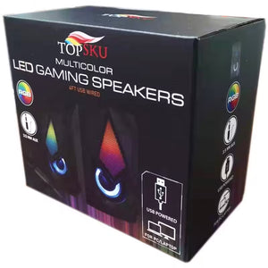USB Powered Speaker Soundbar with Dynamic Lighting and Stereo Surround Sound