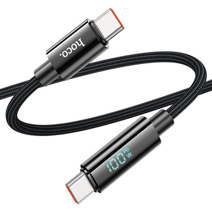 HOCO Benefit 100W 1M Type-C to Type-C PD Charging Cable with Digital Display (U125CC)