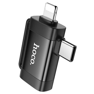 HOCO Lightning (male) & USB-C (male) to USB-A female OTG 2-in-1 adapter (UA31F)