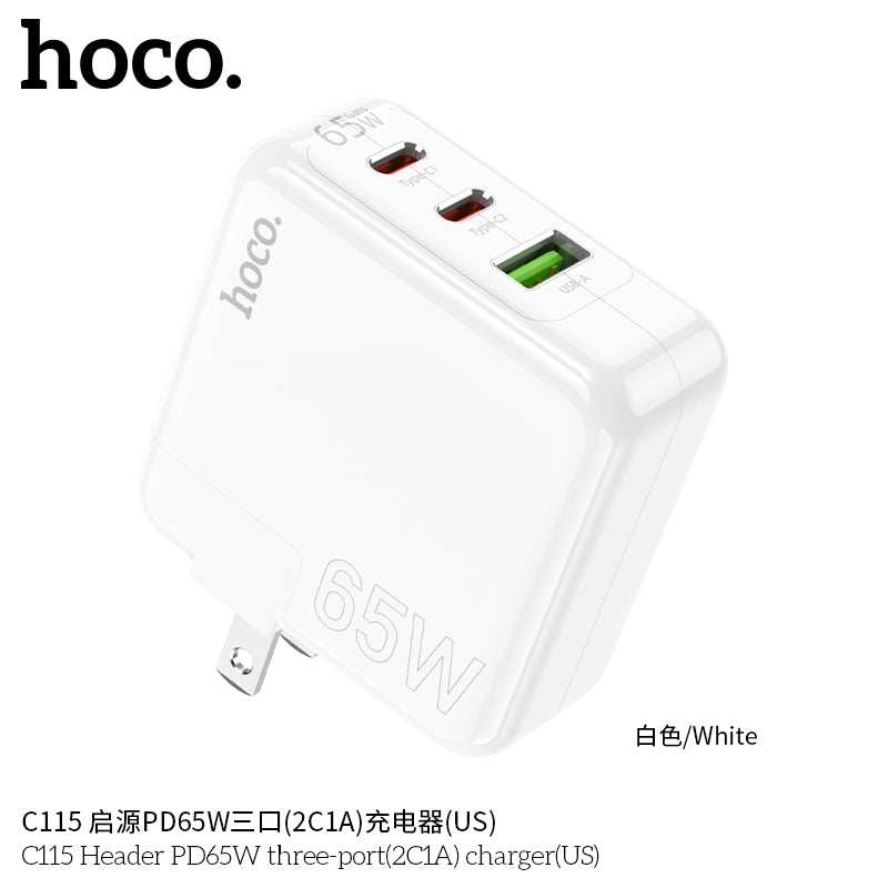 HOCO 65W+QC 3.0 High Power Fast Charger (C115)