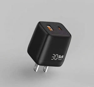Dual-Port Gallium Nitride 30W Smart Travel Charger (JC-001)