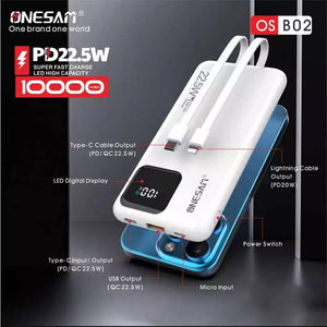 ONESAM 10,000mAh Dual-Port 22.5W Power Bank (OS-B02)