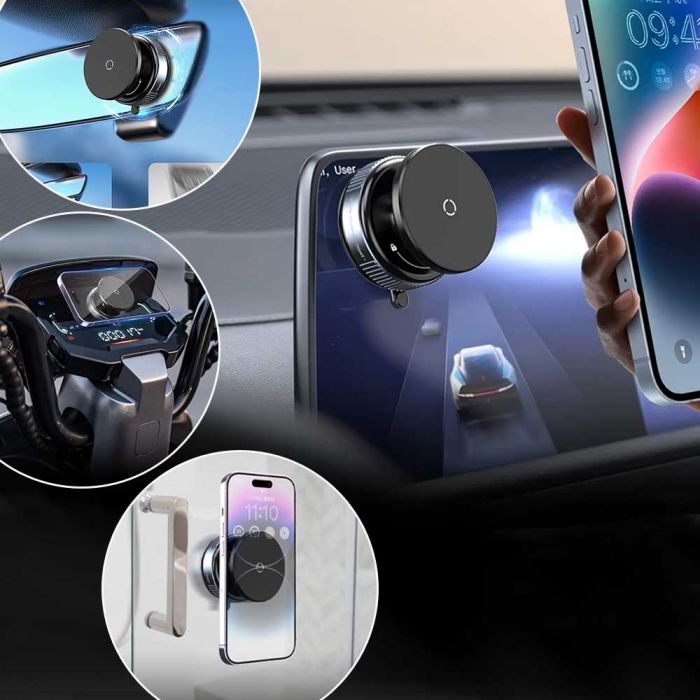 Magnetic Phone Bracket with Rotating Vacuum Suction (K009)
