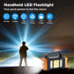 Solar Handheld Flashlight with COB Sidelight, High Bright 8 Modes Spotlight with USB Cable, Rechargeable Portable LED Searchlight for Outdoor Hunting Boating Camping Emergencies (HB2678)